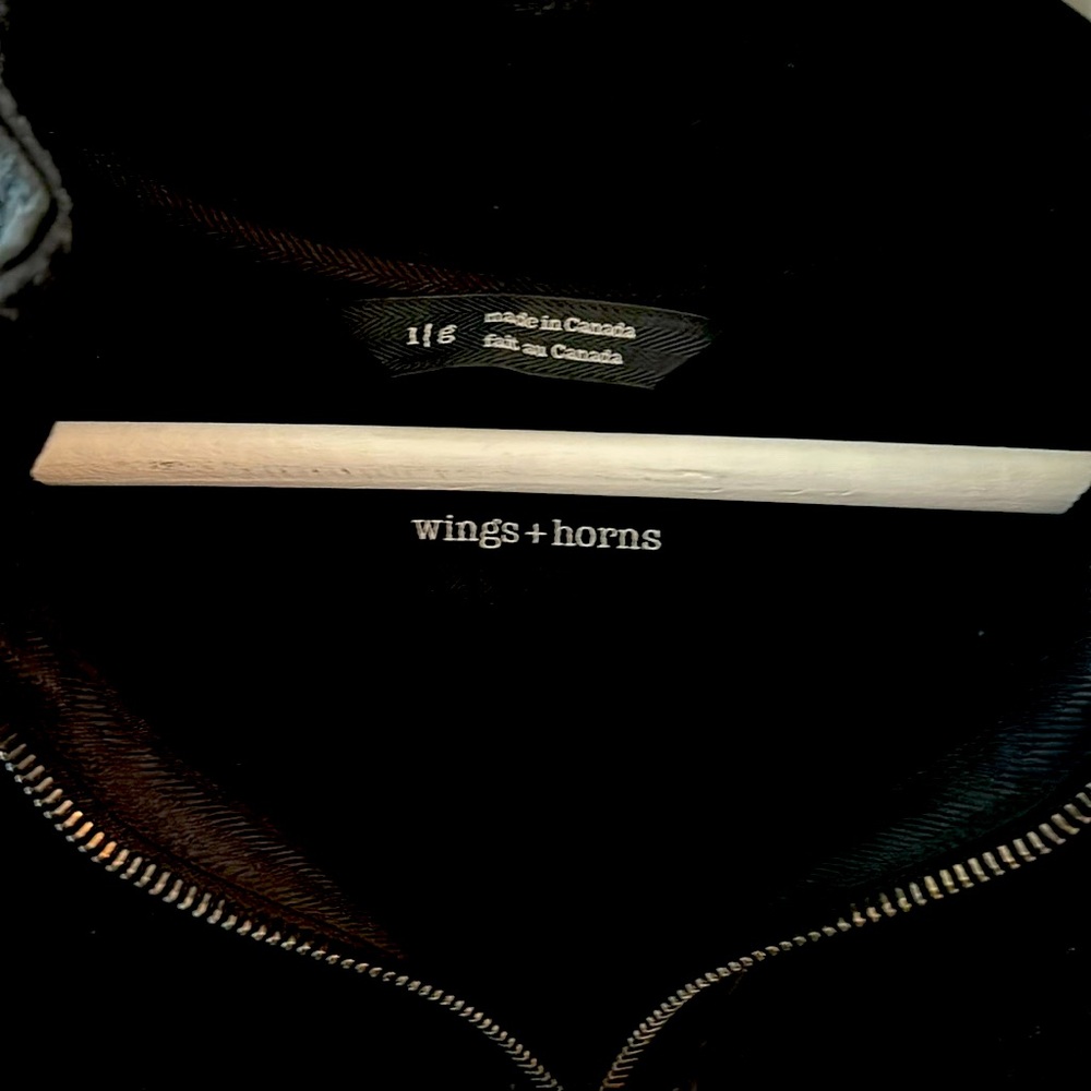 Men’s Large Wings & Horns - Quater Zip Sweater